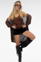 cardigan lungo traforato mesh
